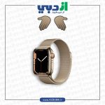 اپل واچ سری 7 استیل سلولار طلایی با بند میلانس لوپ