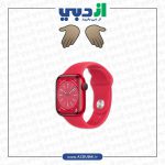 عکس اپل واچ سری 8 بدنه آلومینیوم قرمز با بند قرمز-41 میلی متری