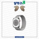 عکس اپل واچ سری ۸ بدنه استیل میلانس لوپ سیلور ۴۱ میلی متری