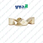 صندل زنانه پاشنه دار GUESS مدل Gallai رنگ طلایی