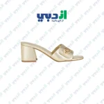 صندل زنانه پاشنه دار GUESS مدل Gallai رنگ طلایی