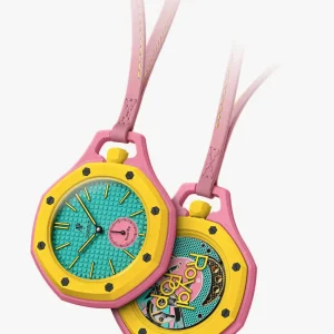ساعت جیبی Swatch x AP مدل Royal Pop OTG ROZ Pink-Yellow